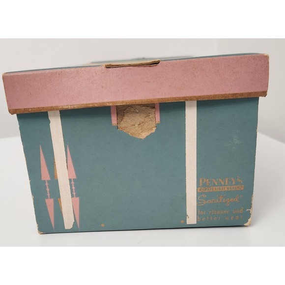 Vintage Penney's Shoe Box JC Penney 1950s/60s Pastel Blue & Pink Movie Prop - Picture 5 of 11